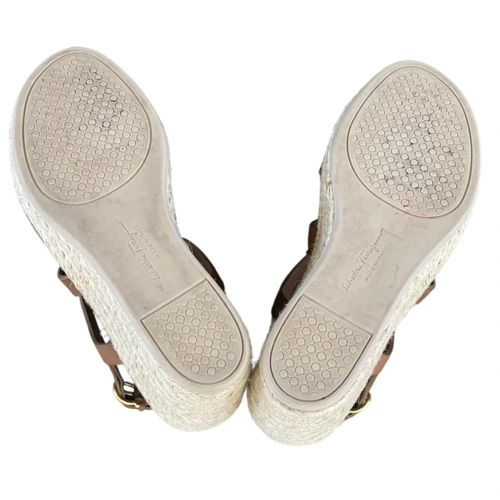 Salvatore Ferragamo Gioela Wedge Espadrille Sandal in Palissandro Calf - Picture 9 of 13